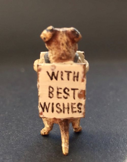 Austrian Cold Painted Bronze Merry Christmas Pug Dog
