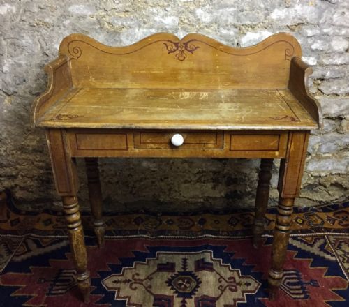 Victorian Pine Washstand / Table in Original Paint