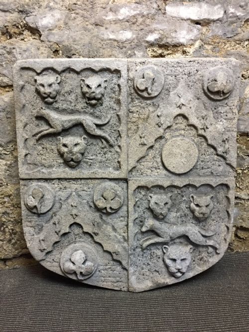 Antique Stone Heraldic Armorial Architectural Plaque