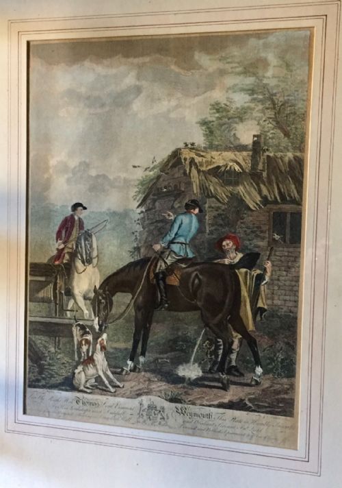 fig 2. 18th Century Engraving of Viscount Weymouth's Hunt after John Wooton, engraved by Louis Truchy