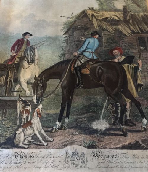 fig 3. 18th Century Engraving of Viscount Weymouth's Hunt after John Wooton, engraved by Louis Truchy