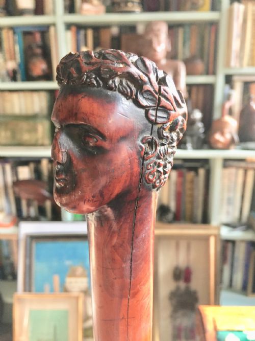 Regency Fruitwood Emperor's Head Walking Cane / Stick / Staff