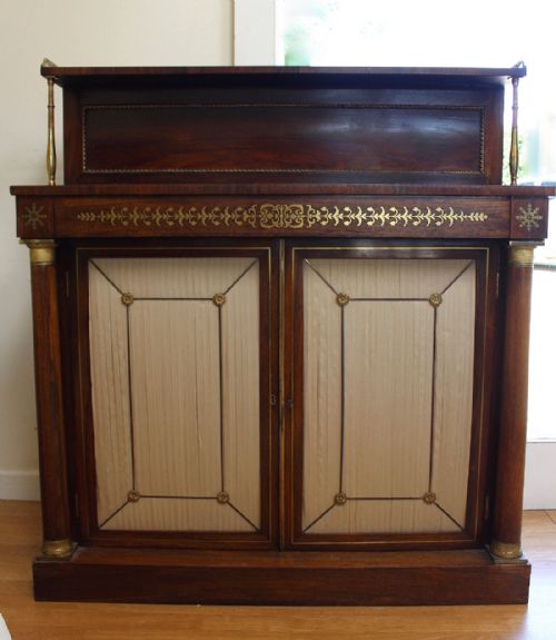 Regency Brass Inlaid Rosewood Chiffonier.