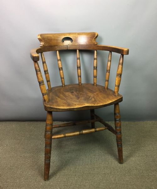 Ash & Elm Captains Chair, Early 20th Century