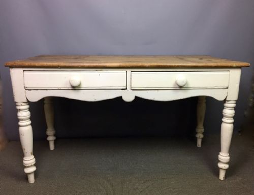 Victorian Pine Scrub Top Kitchen Prep Table