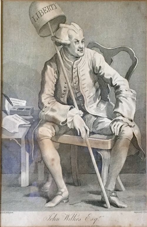 fig 1. Engraving of John Wilkes after Hogarth by Thomas Cook 1800