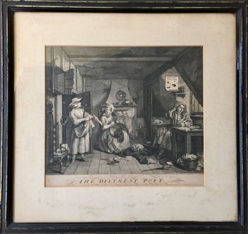 William Hogarth the Distrest Poet Engraving 1740