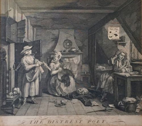 fig 1. William Hogarth The Distrest Poet Engraving 1740
