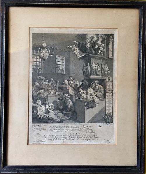 After William Hogarth 'Enthusiasm Delineated' Engraving, Issac Mills 1795