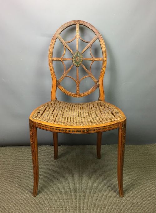 Painted Spider's Web Back Chair in the Manner of Thomas Sheraton