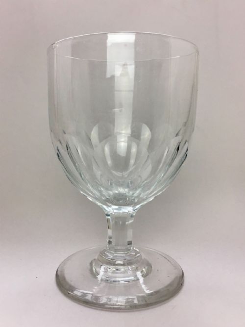 Large Antique Cut Glass Rummer / Wine Glass