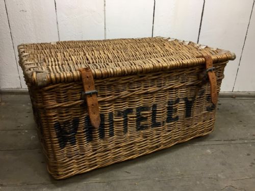 Original Large Wicker Laundry Basket from Whiteley's, London