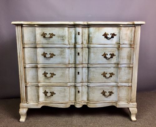 Swedish Serpentine Painted Commode / Chest of Drawers