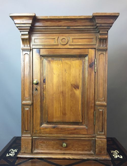 Small Continental Pitch Pine Wall Cabinet
