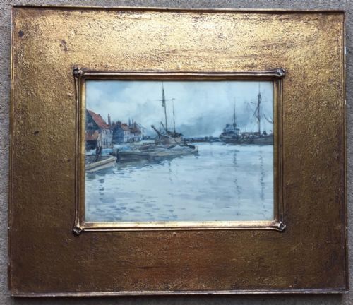 Arthur John Trevor Briscoe, Fishing Boats in a Harbour, Signed Watercolour