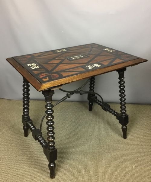 Spanish Hispano Moresque Inlaid Side Table