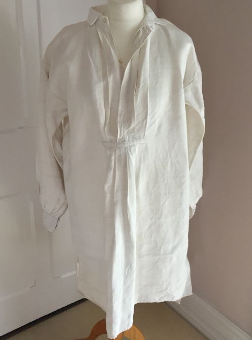 Antique French Homespun Rustic Linen Hemp Smock