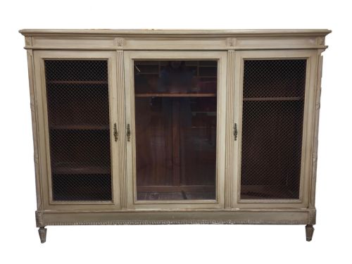 French Louis Xvi Style Bookcase / Cabinet in Original Paint