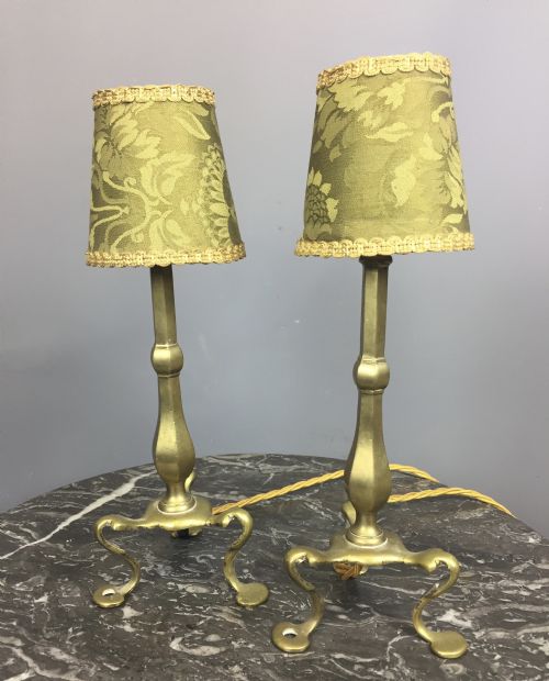 Pair of Edwardian Brass Pullman Lamps