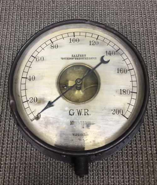 fig 1. Two Great Western Railway GWR Locomotive Pressure Gauges circa 1910