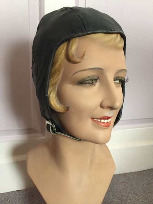 Ladies 1920'S Leather Aviator's Flying Helmet / Cap