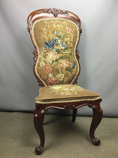 Victorian Woolwork Upholstered Nursing Chair