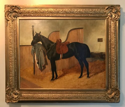 Benjamin Cam Norton 'Candlelight', a Hunter in a Stable, Equestrian Oil on Canvas