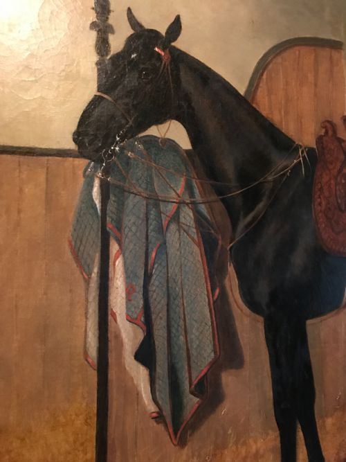 fig 1. Benjamin Cam Norton 'Candlelight', a Hunter in a Stable, Equestrian Oil on Canvas