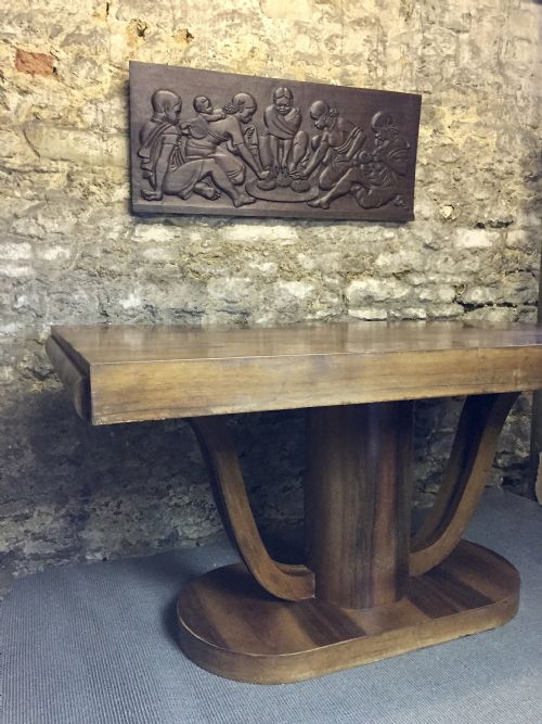 French Art Deco Burr Walnut Dining Table