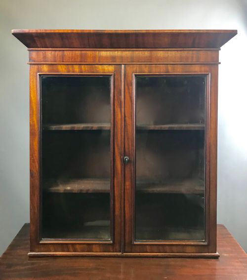 Small Victorian Mahogany Two Door Wall Cabinet