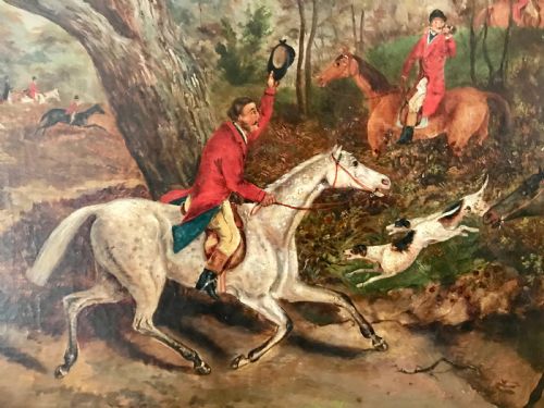 fig 4. Dean Wolstenholme Jnr., Breaking Cover, Hunting Scene, Oil on Canvas