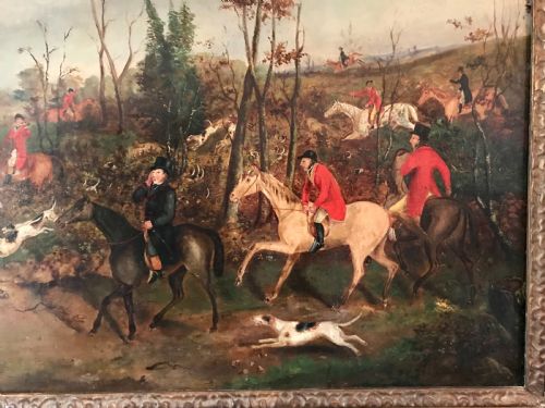 fig 5. Dean Wolstenholme Jnr., Breaking Cover, Hunting Scene, Oil on Canvas