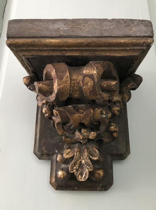 Antique Carved Giltwood Wall Bracket / Shelf