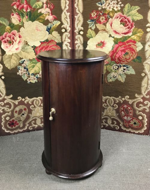 Victorian Mahogany Cylindrical Pot / Bedside Cupboard