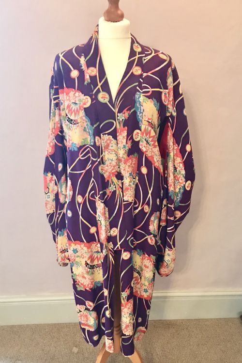 Antique Japanese Purple Silk Kimono / Furisode