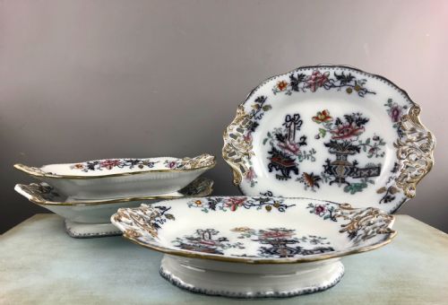 Francis Morley (Masons Ironstone) Serving Dishes Tazzas in 'Casket Japan' Pattern