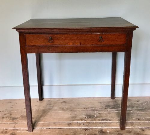 Small  Georgian Oak Single Drawer Side Table / Lowboy