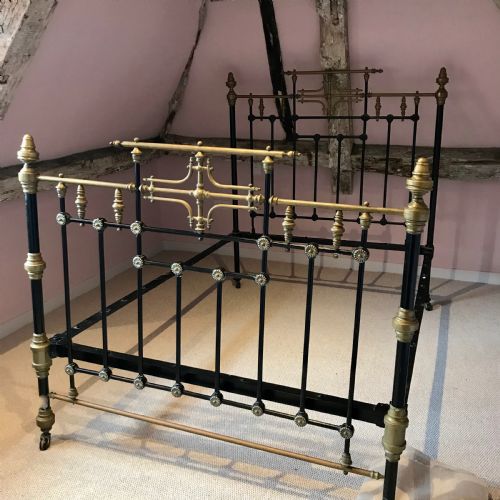 Good Quality Victorian Brass & Cast Iron Double Bed