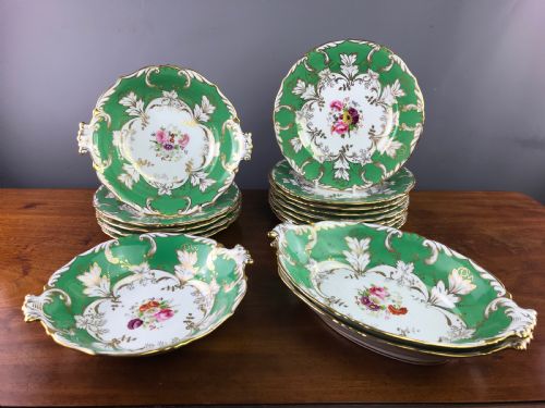fig 1. Victorian Staffordshire Porcelain Dessert Service of Coalport Type