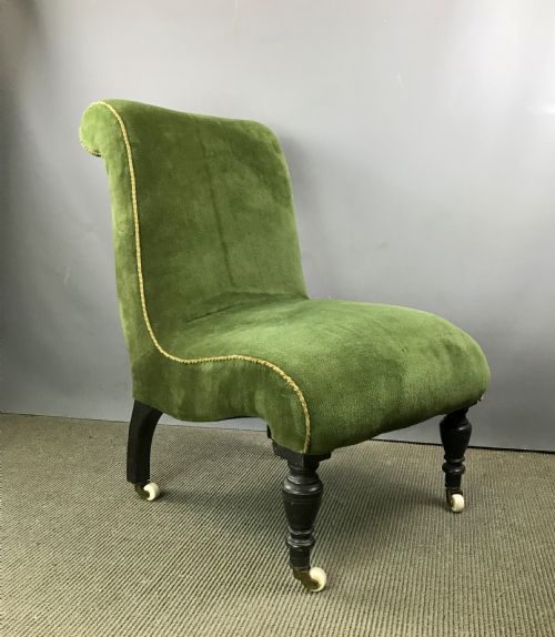 Antique Victorian Scroll Back Nursing or Parlour Chair