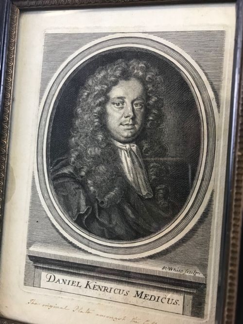 fig 3. Four 17th & 18th century engravings - Daniel Kenricus, Shakespeare, Sr. Thomas Browne & Sir Francis Bacon