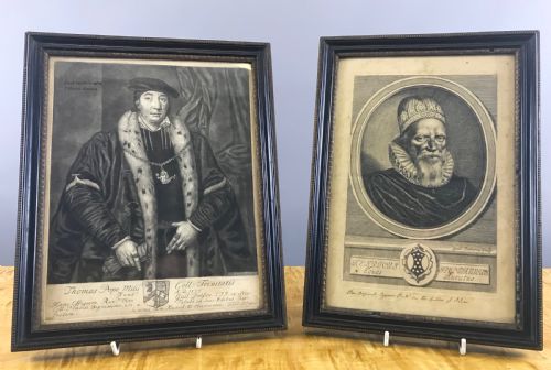 18th Century Portrait Engravings in Hogarth Frames
