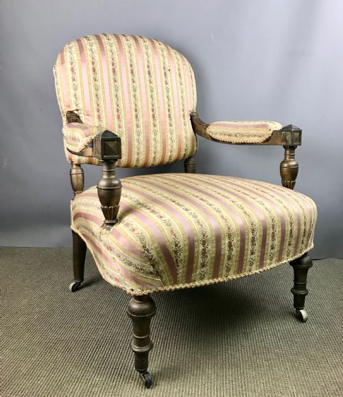 Antique Victorian Open Armchair