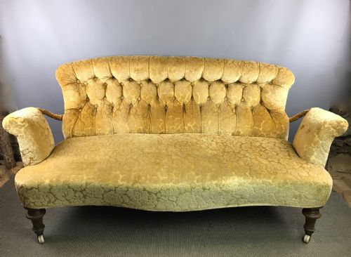 Victorian Button Back Two Seat Sofa with Iron Frame