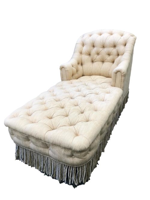 fig 1. Large Country House Button Back Daybed / Chaise in the style of Howard & Sons