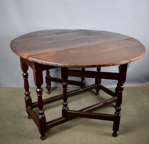 George I Oak Gateleg Drop Flap Dining Table Circa 1700