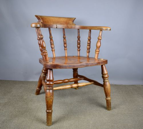Edwardian Smokers Bow Captains Chair by J Elliott & Son