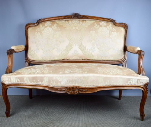 French Louis Xv Style Carved Walnut Canape Sofa