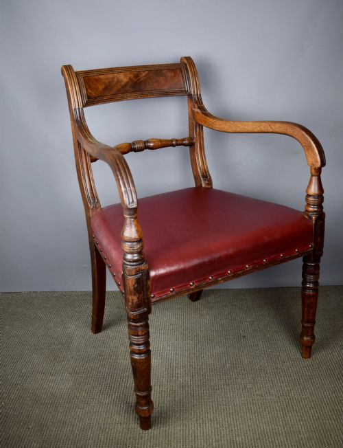 Regency Mahogany Elbow Desk Chair