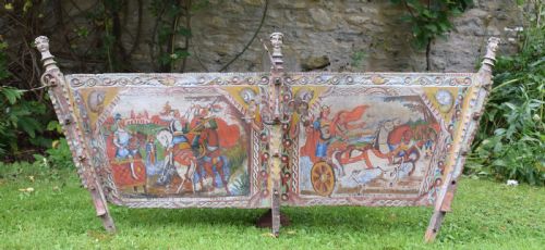 Sicillian Fok Art Hand Painted and Carved Cart Panel